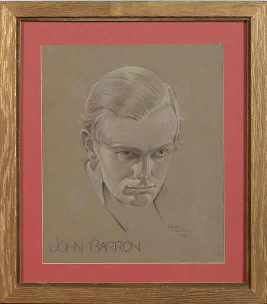 20th Century British Artist Thomas Manton 'Portrait of John Barron, 1941'